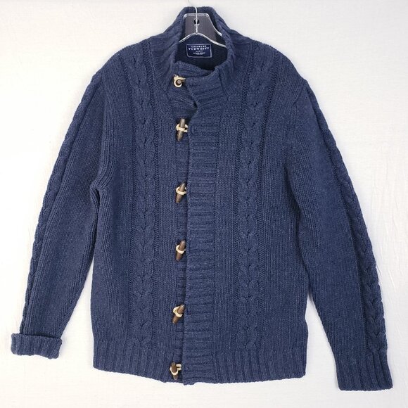 CHARLES TYRWHITT Men's Cardigan Sweater Lambswool Cashmere Toggle Buttons size L